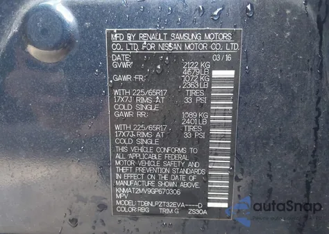 2016 Nissan Rogue S z USA, uszkodzony, nr VIN KNMAT2MV9GP670306